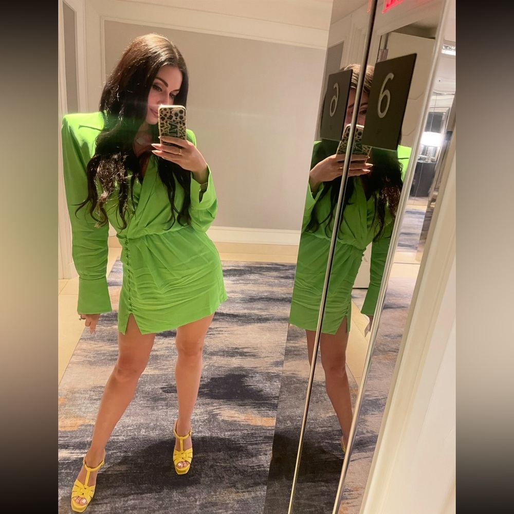 Zara Green dress with shoulder pads